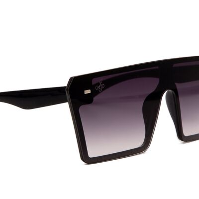 LARGE BLACK VISOR STYLE WITH PURPLE LENSES