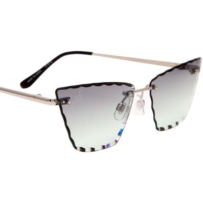 RIMLESS CAT EYE STYLE WITH GREEN LENSES | JP18779