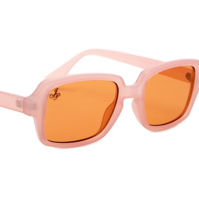BABY PINK RECTANGLE STLYE WITH ORANGE LENSES | JP18780