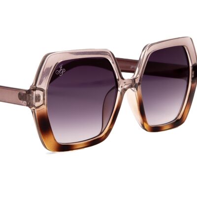 OVERSIZED SQUARE FRAMES IN PURPLE WITH TORT PRINT | JP18764