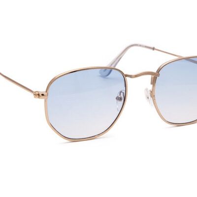 ESTILO HEXAGONAL EN ORO CON LENTES AZULES | JP1879