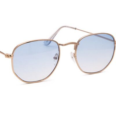 HEXAGON STYLE IN GOLD WITH BLUE LENSES | JP1879