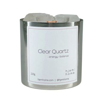 Bougie infusée au quartz clair | Manifeste | Pruneau + Pomelo Fizz 310g