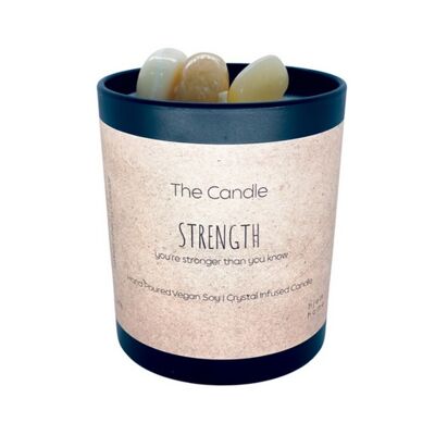 Calcite Infused Candle | STRENGTH | Sweet Cherry + Cedar