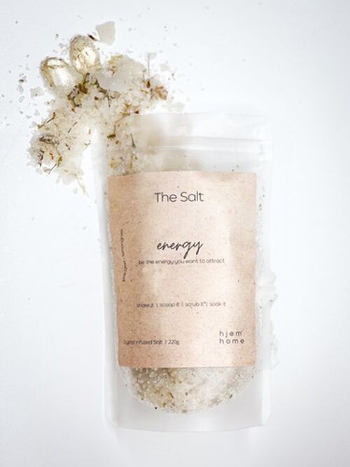 Citrine Infused ENERGY Body Salt | Limepeel + Lemongrass