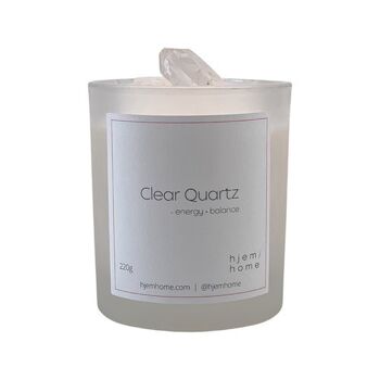 Bougie infusée au quartz clair | Manifeste | Gousse de Vanille + Avoine 220g