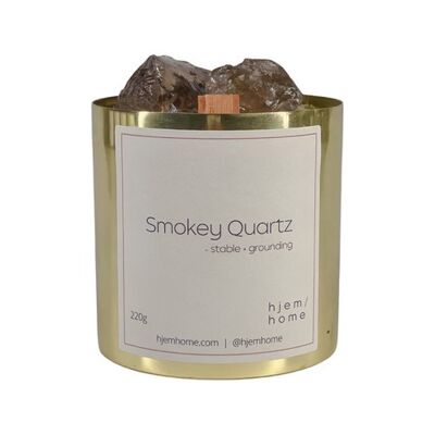 Smokey Quartz Infused Candle | Manifest Metal | Patchouli Plum + Blossom 310g