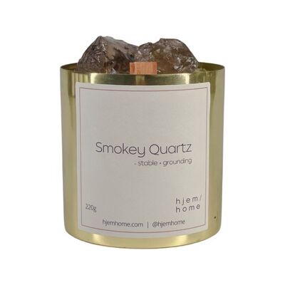 Bougie infusée au quartz fumé | Métal manifeste | Cèdre Blanc + Sel 310g