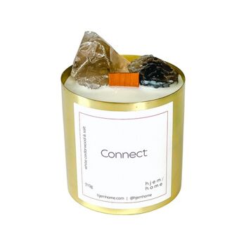 Bougie CONNECT infusée de quartz fumé | Cèdre Blanc + Sel