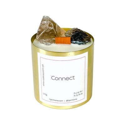 Candela CONNECT con infuso di quarzo fumé | Cedro Bianco + Sale