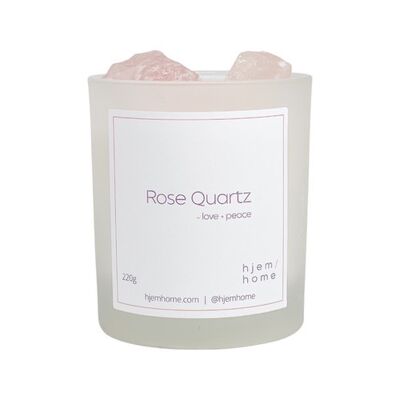 Rose Quartz Infused Candle | Manifest | Turkish Rose + Tonka 220g