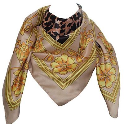 Foulard Poly 100% Dis 62856 Var 28 Beige