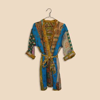 Robe/Manteau Kantha Kimono Réversible Taille Unique 3