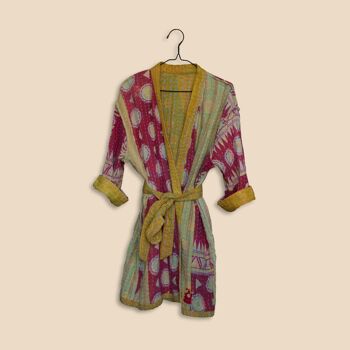 Robe/Manteau Kantha Kimono Réversible Taille Unique 11