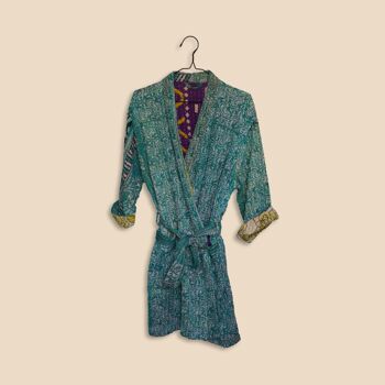 Robe/Manteau Kantha Kimono Réversible Taille Unique 13