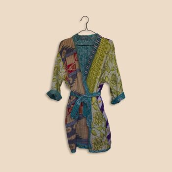 Robe/Manteau Kantha Kimono Réversible Taille Unique 15