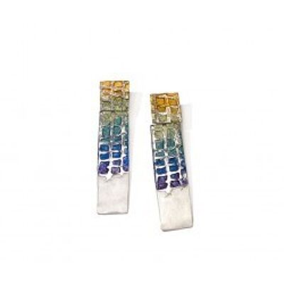 Boucles d'Oreilles Veltha Longues Bleues