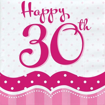 Servilletas de almuerzo Perfectly Pink Happy 30th 2 capas