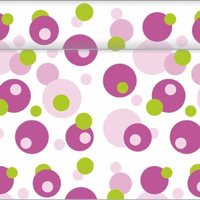 Chemin de table Bubbles en rose-vert en Linclass® Airlaid 40 cm x 4,80 m, 1 pièce