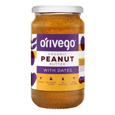 Organic Smooth Peanut Butter With Dates 340 g