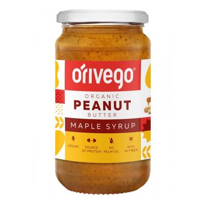 Organic crunchy peanut butter with maple syrup, 340 g