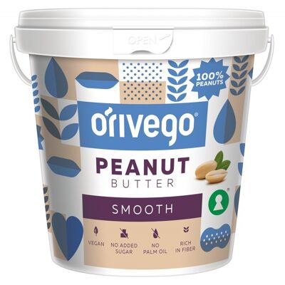 Smooth Peanut Butter ORIVEGO 100%, 1kg