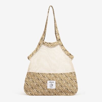 Mesh tote, recycled cotton - Charlie (leopard)
