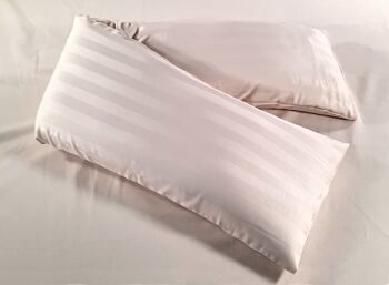 Housse 35 x 150 cm rayures blanches, satin organique, article 4153511 2