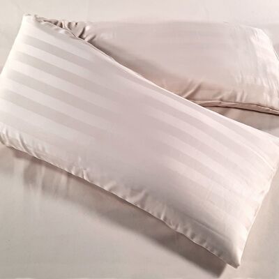 Housse 35 x 150 cm rayures blanches, satin organique, article 4153511