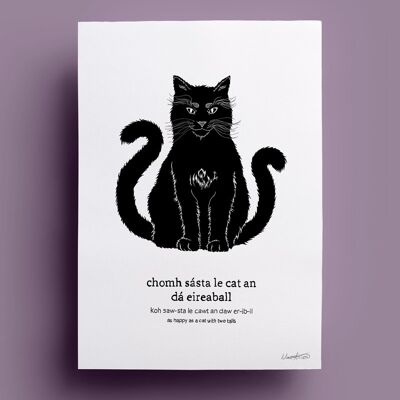 Chomh Sásta le Cat e Dá Eireaball | Felice come un gatto con due code