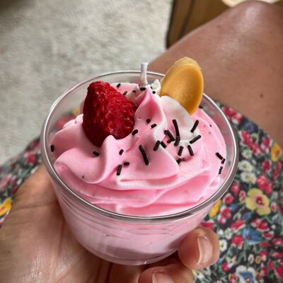 Strawberry Vanilla whipped cream candle
