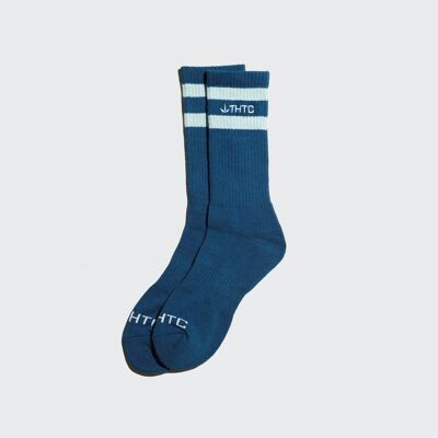 Low Class Letter Crew Hemp Socks - Blue