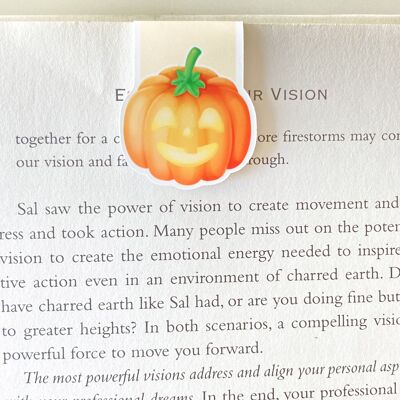 Jack O Lantern Magnetic Bookmark | Cute Halloween Stationery | Page Marker