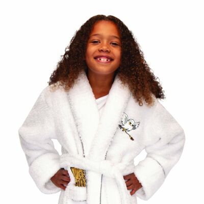 Hedwig Kids Harry Potter PolyFleece Hoodless Robe White Sparkle 3 tailles