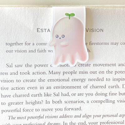 Cute Ghost Magnetic Bookmark | Cute Halloween Stationery | Page Marker