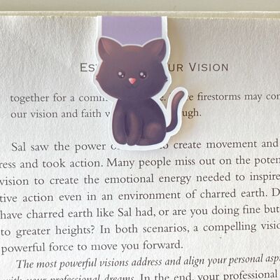 Black Cat Magnetic Bookmark | Cute Halloween Stationery | Page Marker