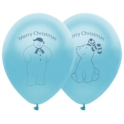 Ballons en latex The Snowman™ et The Snowdog Impression recto-verso nacrée