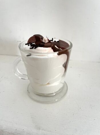 Bougie tasse cappuccino chocolat noisette 1