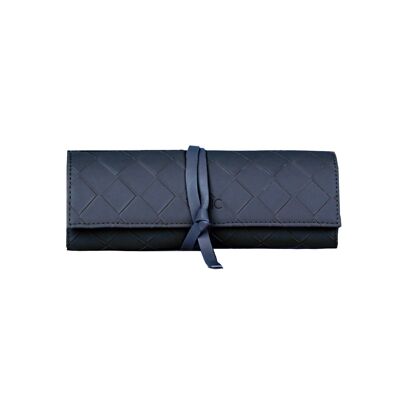 Tonic Woven Navy Makeup Roll and brushes