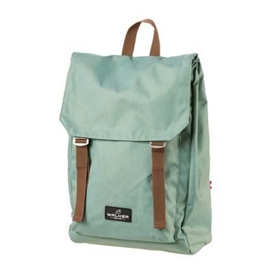 Walker by Schneiders Lifestyle Rucksack NOMAD Pistachio, 29 x 43 x 19 cm, 26L, Hauptfach mit Klappe, gepolstetes Laptopfach, kleines Fach mit Reisverschluss, Rucksack für Schule, Uni, Büro und Freizeit