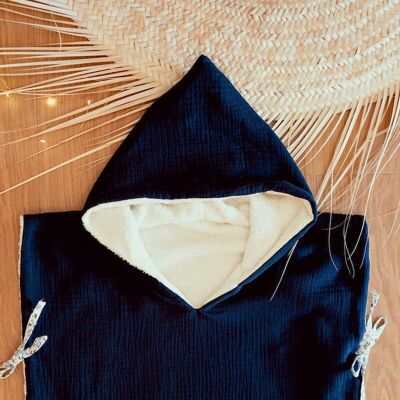 Poncho de bain bleu nuit