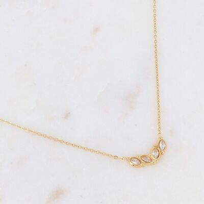 Adriel golden necklace with white zirconias