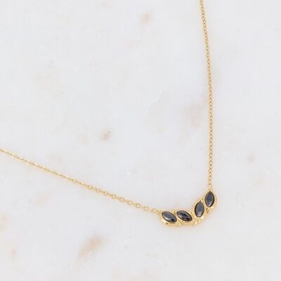 Adriel golden necklace with black zirconias