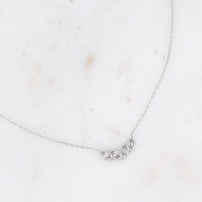 Adriel rhodium necklace with white zirconias