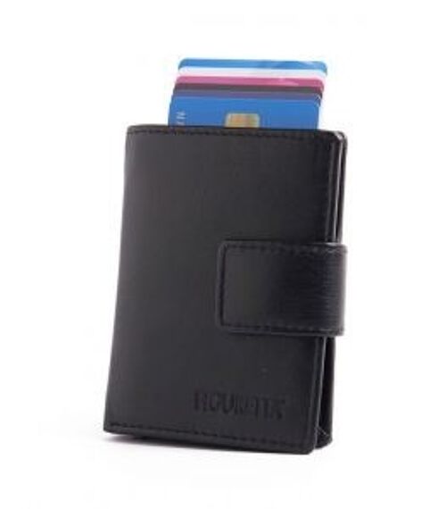 Figuretta Cardprotector Leather with zipper - Black