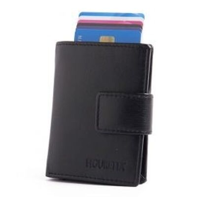 Figuretta Cardprotector Leather with zipper - Black