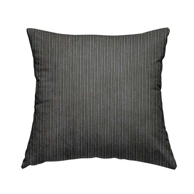 Polyester Fabric Pencil Thin Striped Charcoal Grey Pattern Cushions Piped  Finish Handmade To Order