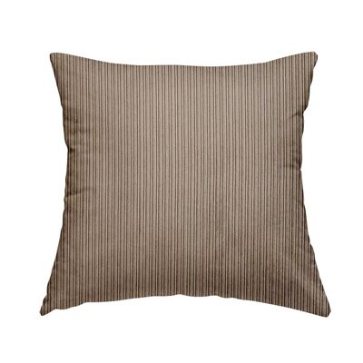 Polyester Fabric Pencil Thin Striped Mocha Coffee Pattern Cushions Piped  Finish Handmade To Order