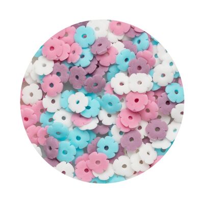 Flores Con Hueco Rosa, Lila, Blanco Y Azul Cielo 500 G