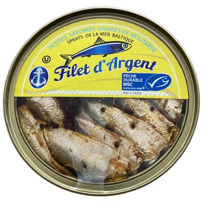 Small Sardines Mustard Seeds 120g FILLET D'ARGENT / K
